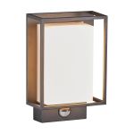 Nordlux Nestor Luz De Pared Aluminium Negro 8W 550lm - 827 Luz Muy Cálida | IP44 - Sensor de Movimiento y Luz