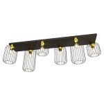 Emibig Luz de techo Barn Acero Negro | Apta para 6x E27 - Max 15W