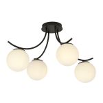 Emibig Luz de techo Boston Acero Negro | Apta para 4x E14 - Max 10W