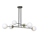 Emibig Colgante De Luz Ognis Acero Negro | Apta para 6x E27 - Max 10W