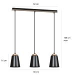 Emibig Colgante De Luz Bolero Acero Negro | Apta para 3x E27 - Max 15W