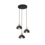 Emibig Luz de techo Seco Acero Negro | Apta para 3x E27 - Max 15W