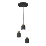 Emibig Colgante De Luz Target Acero Negro | Apta para 3x E27 - Max 15W