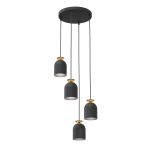 Emibig Colgante De Luz Target Acero Negro | Apta para 4x E27 - Max 15W