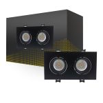 Bright Choice Foco Duo Negro | Recorte 155x75mm - IP22 - GU10 Fitting
