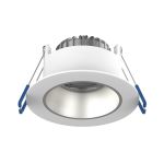 Noxion Foco LED Ares Profundo Blanco 6W 540lm 927-940 3CCT - con Inner Circulo Plata | Recorte 68mm