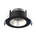 Noxion Foco LED Ares Profundo ring Negro 6W 540lm 927-940 3CCT - con Inner Circulo Plata | Recorte 68mm