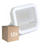 Multipack 12x Ledvance Proyector LED Aluminium Blanco 8W 1100lm 100D - 830 Luz Cálida | IP66 - Simétrico