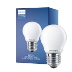 Philips Master Value LED Lustre E27 Esférica Mate 3.4W 470lm - 927 Luz muy Cálida | Mejor reproducción de color - Regulable - Reemplazo 40W
