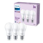 Multipack 3x Philips Bulbo LED E27 Pera Mate 13W 1521lm - 840 Blanco Frio