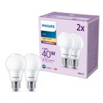 Multipack 2x Philips Bulbo LED E27 Pera Mate 5W 470lm - 827 Luz Muy Cálida