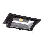 Downlight LED Wallwasher Wally Maxi Negro 46W 6050lm 70x75D - 830 Luz Cálida - 238x145mm