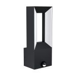 Eglo Luz De Pared Riforano Aluminium Negro 5W 550lm - 830 Luz Cálida | IP44 - Sensor De Movimiento
