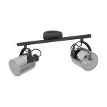 Eglo Luz de techo Berregas Acero Negro Cromo | IP20 - Apta para 2x E27 