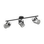 Eglo Luz de techo Berregas Acero Negro Cromo | IP20 - Apta para 3x E27 
