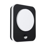 Eglo Luz De Pared Madriz Aluminium Negro 3W 370lm - 830 Luz Cálida | IP44 - Sensor De Movimiento