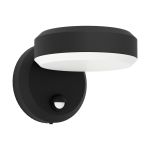 Eglo Luz De Pared Fornaci Acero Negro 3W 320lm - 830 Luz Cálida | IP65 - Sensor De Movimiento