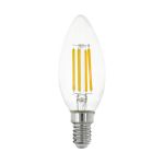 Eglo LED Vela E14 Con Filamento Clara 2.2W 470lm - 830 Luz Cálida | Reemplazo 40W