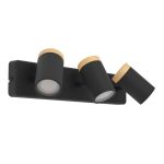 Eglo Luz de techo Consuma Negro, Marrón | Apta para 3x GU10