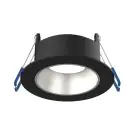 Noxion Foco LED Ares Profundo ring Negro - con Inner Circulo Plata | Recorte 68mm - incl. GU10 Fitting