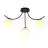 Emibig Luz de techo Boston Acero Negro | Apta para 3x E14 - Max 10W