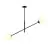 Emibig Colgante De Luz Lineal Acero Negro | Apta para 2x E14 - Max 10W