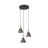Emibig Colgante De Luz Rosa Acero Negro | Apta para 3x E27 - Max 15W