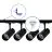 Bright Choice Set completo 1-Fase Rail L 1 x 1 Metro Negro | incl. 4x Foco + GU10 2700K 3W Regulable + Tapa Final, Conector de Alimentación y L -Conector