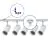 Bright Choice Set completo 1-Fase Rail L 1 x 1 Metro Blanco | incl. 5x Foco + GU10 2700K 3W Regulable + 1 x 1 Metro Tapa Final, Conector de Alimentación y L -Conector