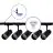 Bright Choice Set completo 1-Fase Rail L 1,5 x 1,5 Metro Negro | incl. 5x Foco + GU10 2700K 3W Regulable + Tapa Final, Conector de Alimentación y L -Conector