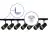 Bright Choice Set completo 1-Fase Rail L 1,5 x 1,5 Metro Negro | incl. 7x Foco + GU10 2700K 3W Regulable + Tapa Final, Conector de Alimentación y L -Conector