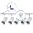 Bright Choice Set completo 1-Fase Rail L 1,5 x 1,5 Metro Blanco | incl. 5x Foco + GU10 2700K 3W Regulable + Tapa Final, Conector de Alimentación y L -Conector