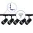 Bright Choice Set completo 1-Fase Rail L 1 x 2 Metro Negro | incl. 5x Foco + GU10 2700K 3W Regulable + Tapa Final, Conector de Alimentación y L -Conector