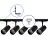 Bright Choice Set completo 1-Fase Rail L 1,5 x 2 Metro Negro | incl. 5x Foco + GU10 2700K 3W Regulable + Tapa Final, Conector de Alimentación y L -Conector 