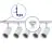 Bright Choice Set completo 1-Fase Rail L 1 x 1,5 Metro Blanco | incl. 5x Foco + GU10 2700K 3W Regulable + Tapa Final, Conector de Alimentación y L -Conector