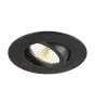 SLV New Tria 75 Foco Aluminium Negro Esférica 8.3W 750lm 38D - 930 Luz Cálida | Recorte 75mm -  Mejor Reproducción De Color - Regulable 
