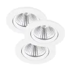 Multipack 3x Nordlux Foco Fremont Metal Blanco 4.5W 345lm 36D - 827 Luz Muy Cálida | 85mm - IP23- Regulable