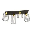 Emibig Luz de techo Barn Acero Negro | Apta para 4x E27 - Max 15W