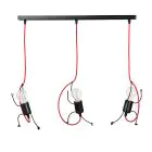 Emibig Colgante De Luz Bobi Acero Negro | Apta para 3x E27 - Max 15W