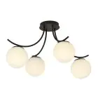 Emibig Luz de techo Boston Acero Negro | Apta para 4x E14 - Max 10W
