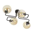 Emibig Luz de techo Brendi Acero Negro | Apta para 4x E14 - Max 10W