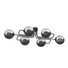 Emibig Luz de techo Brendi Acero Negro | Apta para 6x E14 - Max 10W