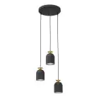 Emibig Colgante De Luz Target Acero Negro | Apta para 3x E27 - Max 15W