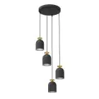 Emibig Colgante De Luz Target Acero Negro | Apta para 4x E27 - Max 15W