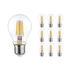 Multipack 10x Noxion Lucent con Filamento LED E27 Pera Clara 4.5W 470lm - 827 Luz muy Cálida | Reemplazo 40W