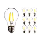 Multipack 10x Noxion Lucent LED E27 Pera con Filamento Clara 4.5W 470lm - 840 Blanco Frio | Reemplazo 40W