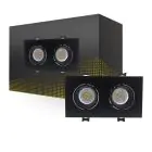 Bright Choice Foco Duo Negro | Recorte 155x75mm - IP22 - GU10 Fitting