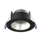 Noxion Foco LED Ares Profundo ring Negro 6W 540lm 927-940 3CCT - con Inner Circulo Plata | Recorte 68mm