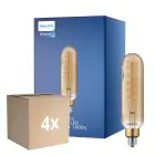 Multipack 4x Philips Classic LED E27 Tubular con Filamento Oro 7W 470lm - 820 Luz muy Cálida | Reemplazo 40W