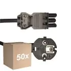 Multipack 50x Noxion GST-Compatible Cable de alimentación - Hembra + Schuko Europlug - Negro 5m - 3 pole 0.75mm2